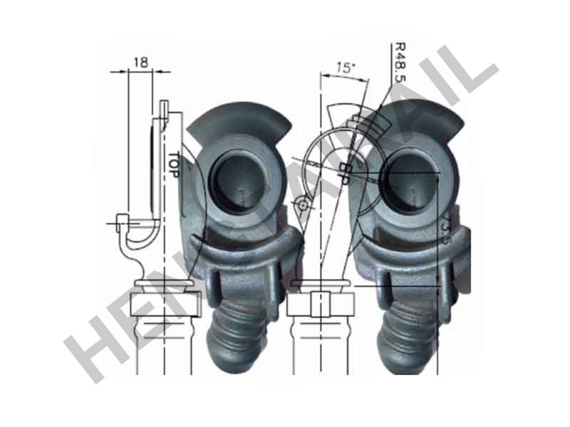 AAR Air Brake Hose Coupling Head For Railway Wagons