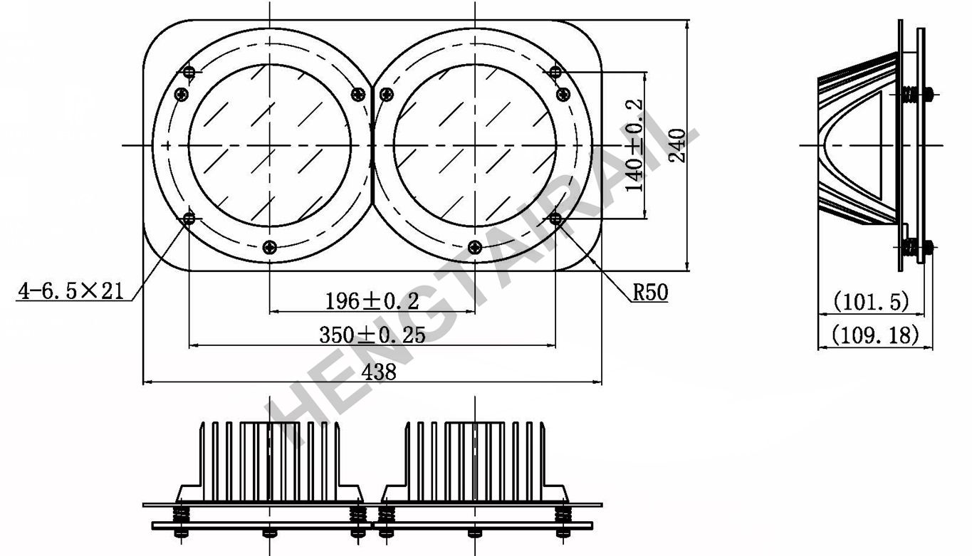 140W DC24V double LED locomotive  headlights