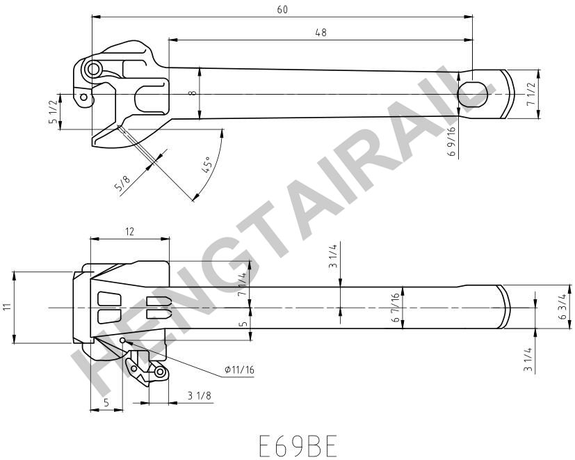 AAR Railway wagon coupler E69BE type