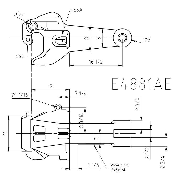 AAR Railway Wagon Coupler E4881AE Type